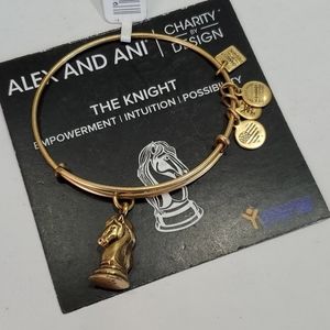 Alex and Ani Knight Chess Piece Goldtone bracelet